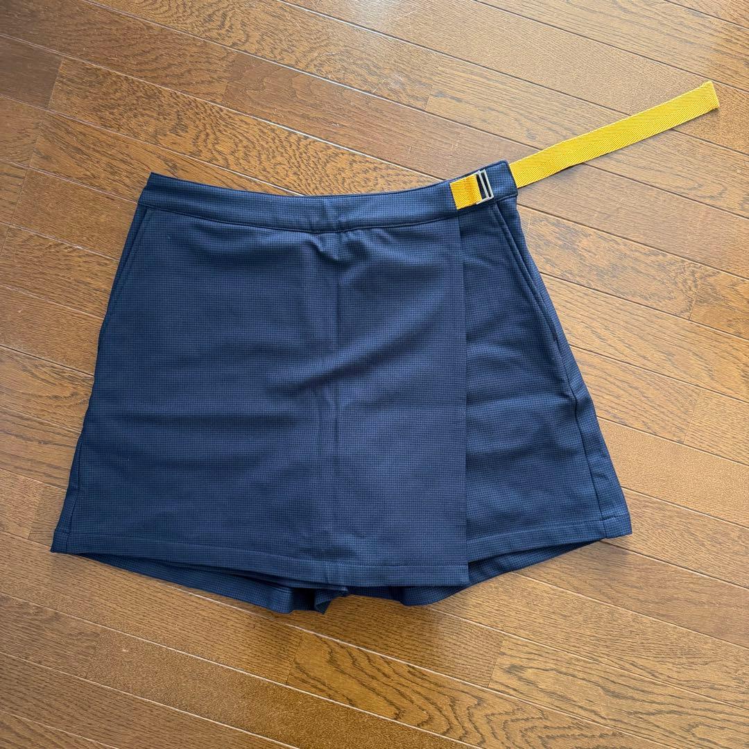 【BEAMS GOLF】ラップキュロット ネイビー 裏地付き 千鳥柄