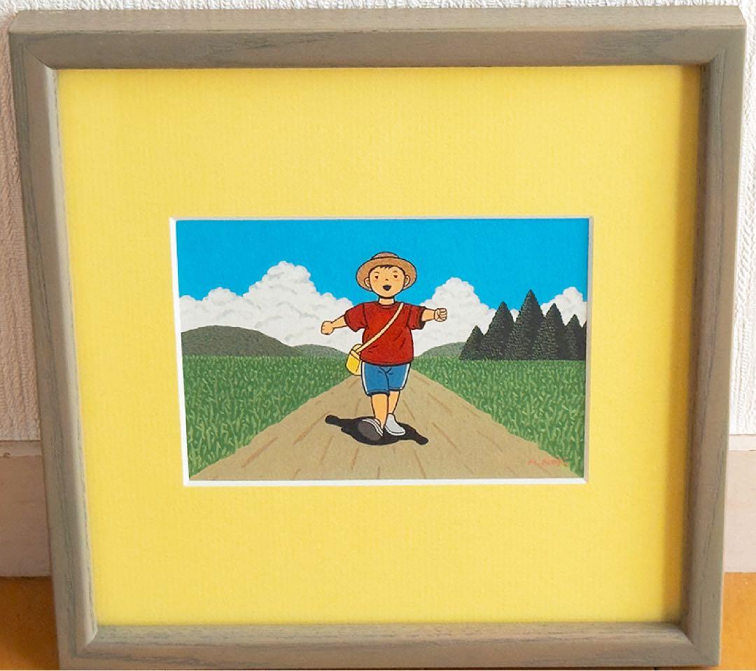 森雅之　原画　水彩「線路は続くよ」真作　貴重！