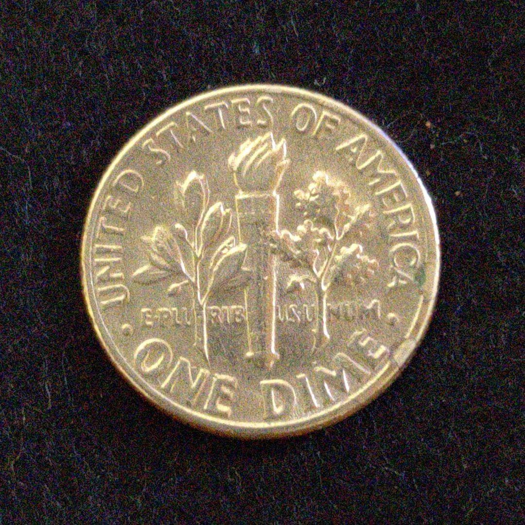 アメリカ硬貨リバティ10セント☆ケネディ1977年D&1995年D2枚美品