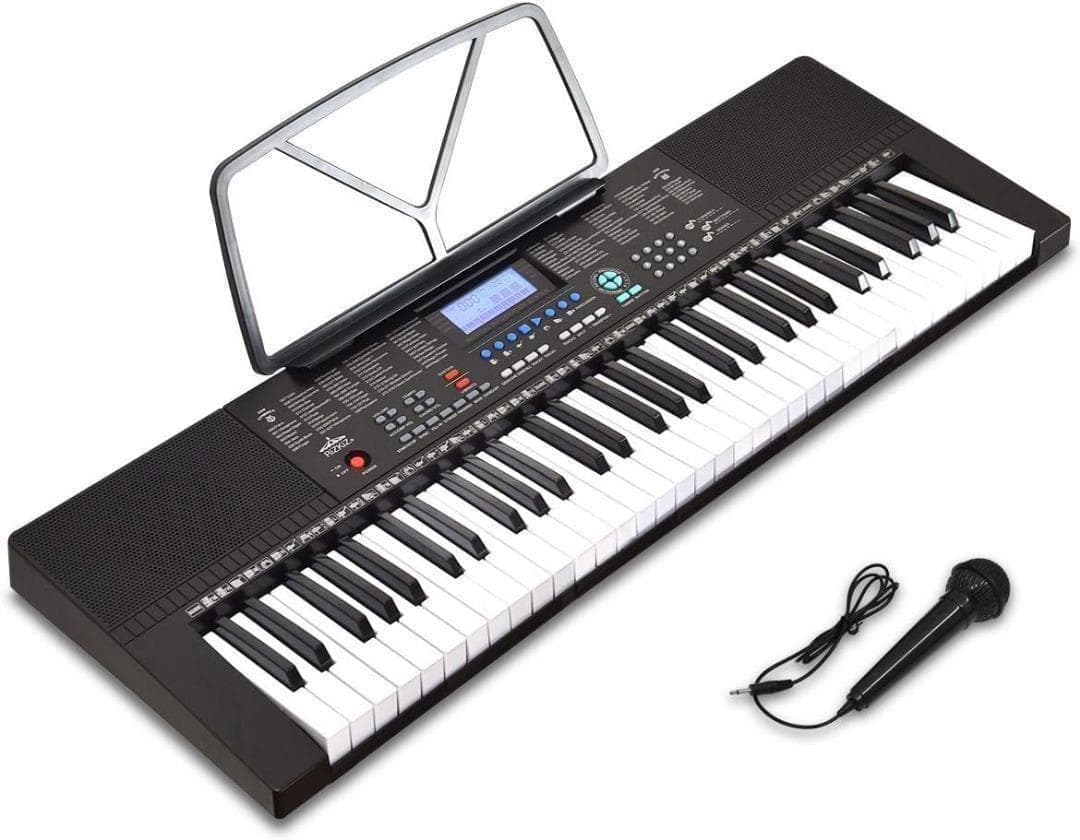【M1727-115-81】61鍵 電子キーボード マイク付 LCD搭載