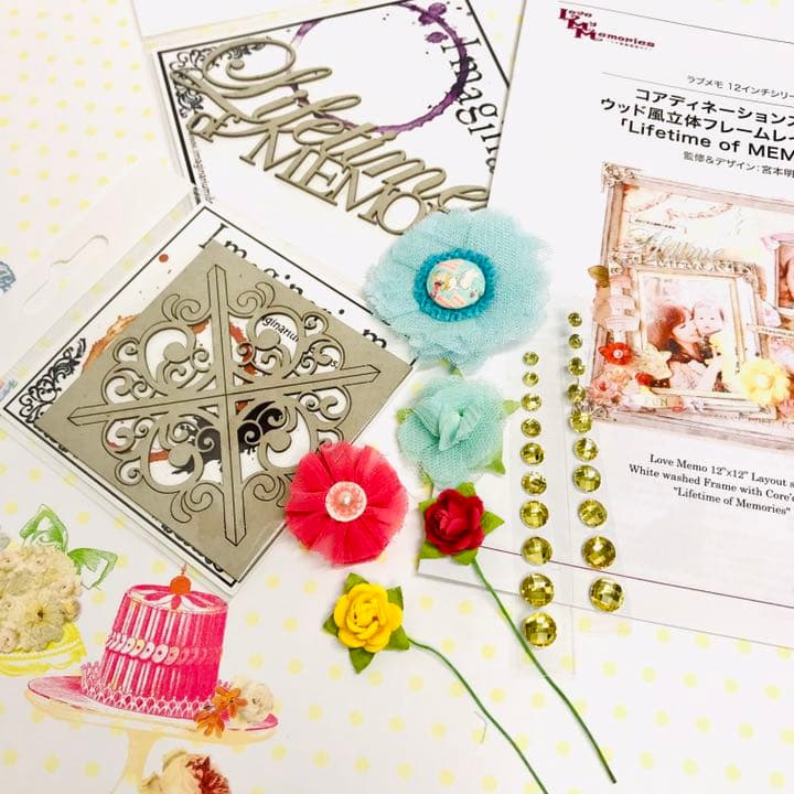 宮本明香さんキットコアディネーションズで作るウッド風立体フレームレイアウト講座