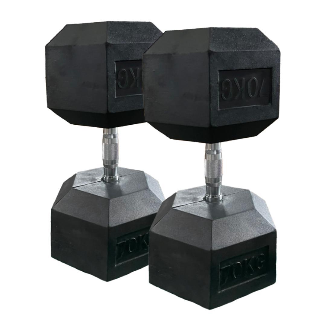 ラバーヘックスダンベル　70㎏　2個