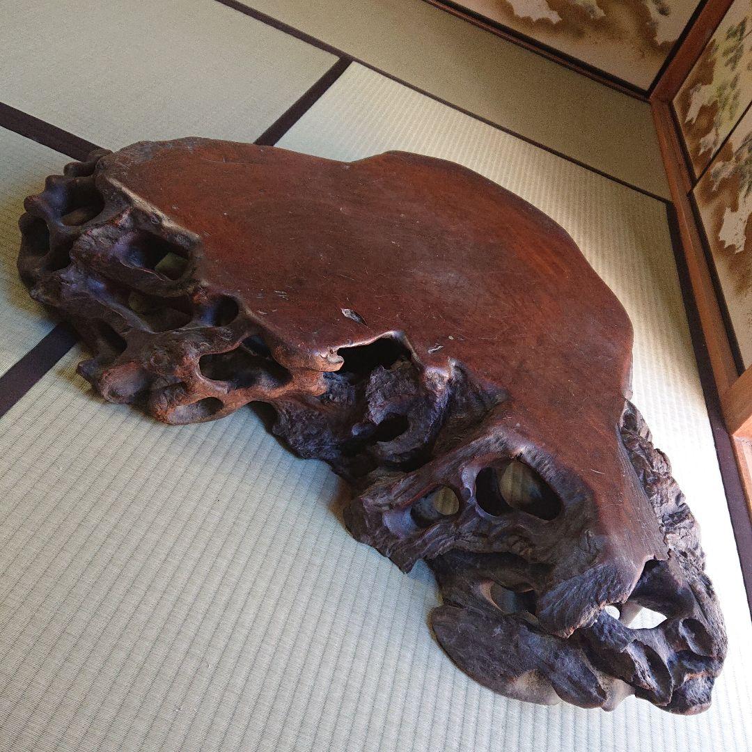 【大正レトロ/明治レトロ/昭和レトロ 】木製置物 孔雀 くじゃく 花台 当時物