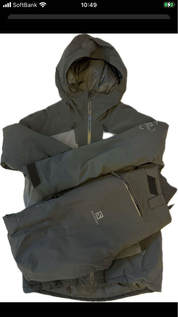 Salomon メンズスキーウェア黒のジャケットと黒パンツ セット