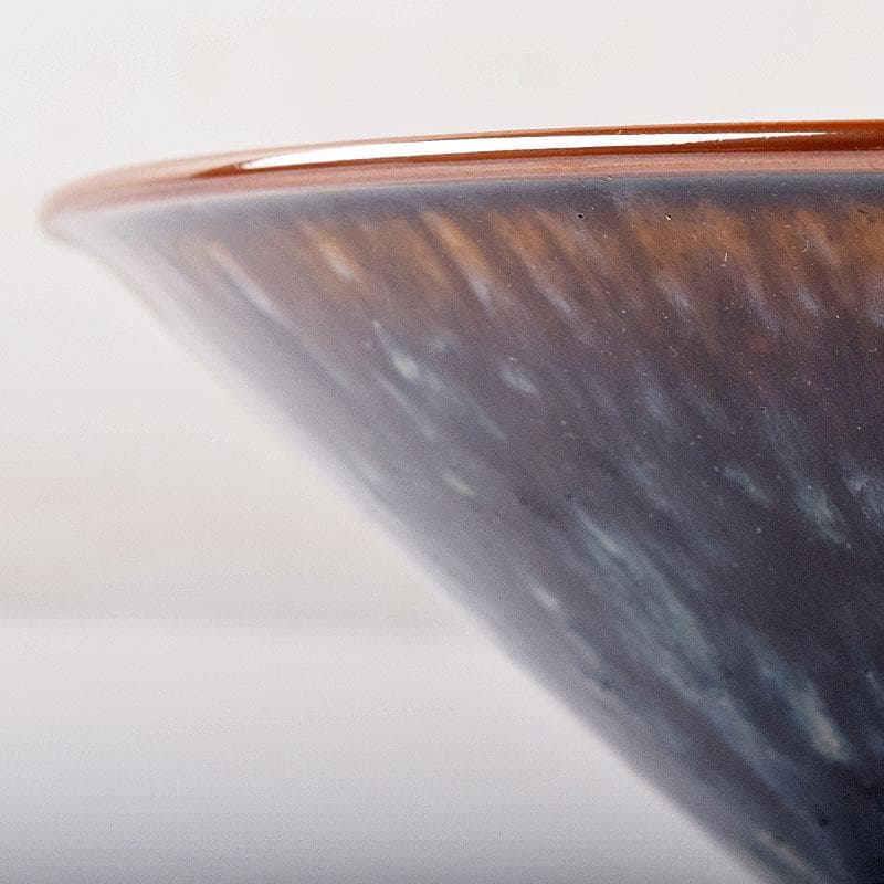 中国　南宋　建窯　兎毫盞　禾目天目茶碗　時代箱付　V　R8417