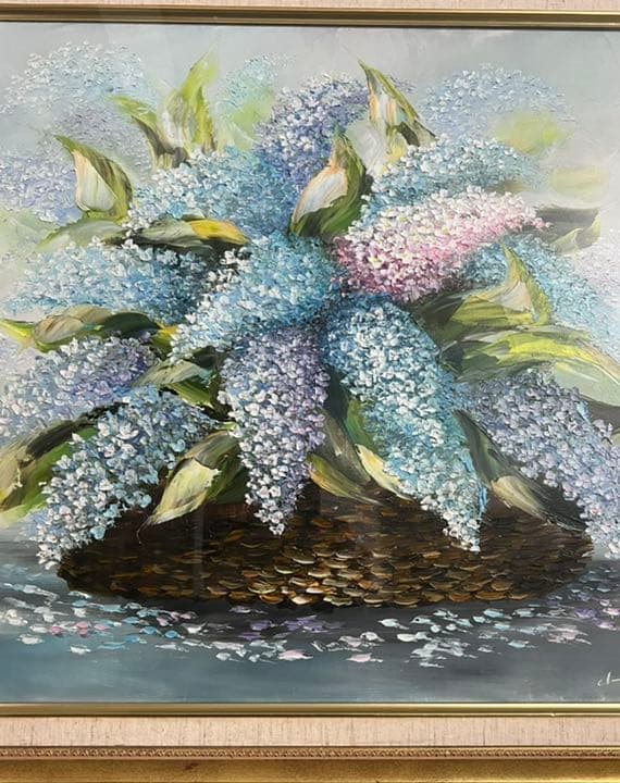 油絵　桜木稔　ライラック　絵画　油彩