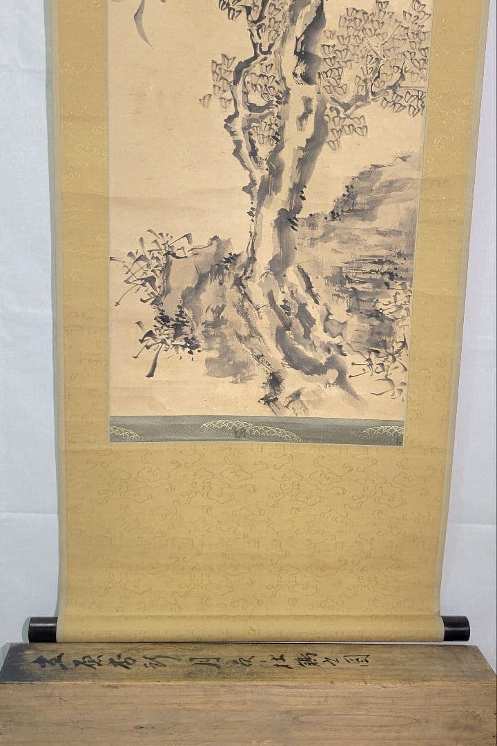 立原杏所　花鳥画　掛け軸　合わせ箱　水戸藩士　書画、骨董品、美術品