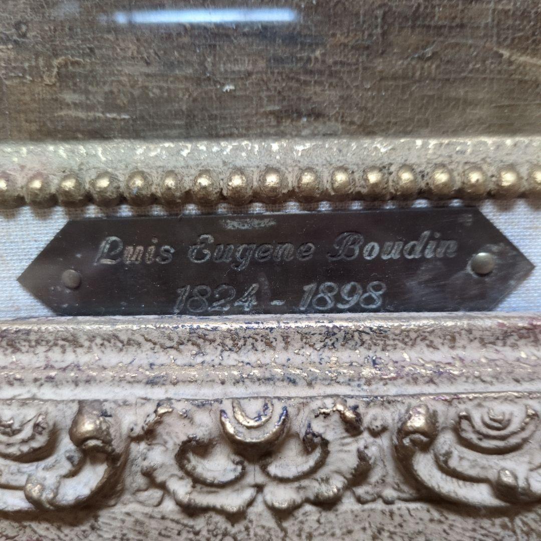 Luis Eugene Boudin 油彩画 海辺の風景