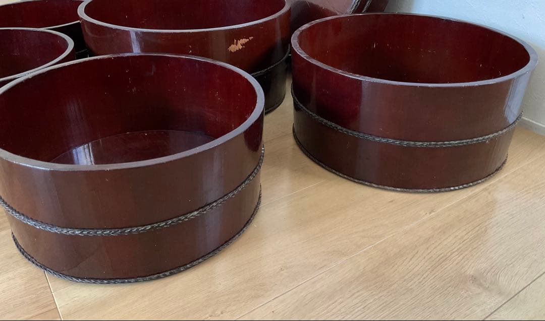 曲げわっぱ　漆器　入れ子　七子入れ　銅線巻き　お櫃　民芸