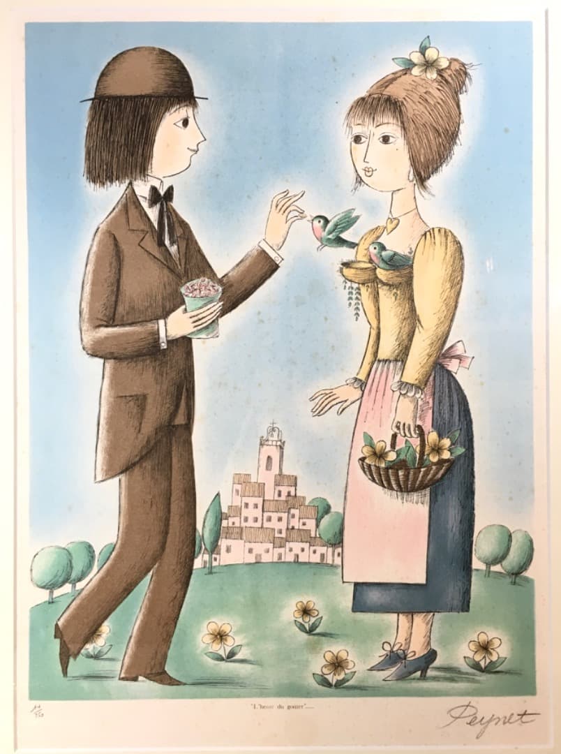 ○[希少] レイモン・ペイネ 『おやつの時間』 リトグラフ 版画 14/250