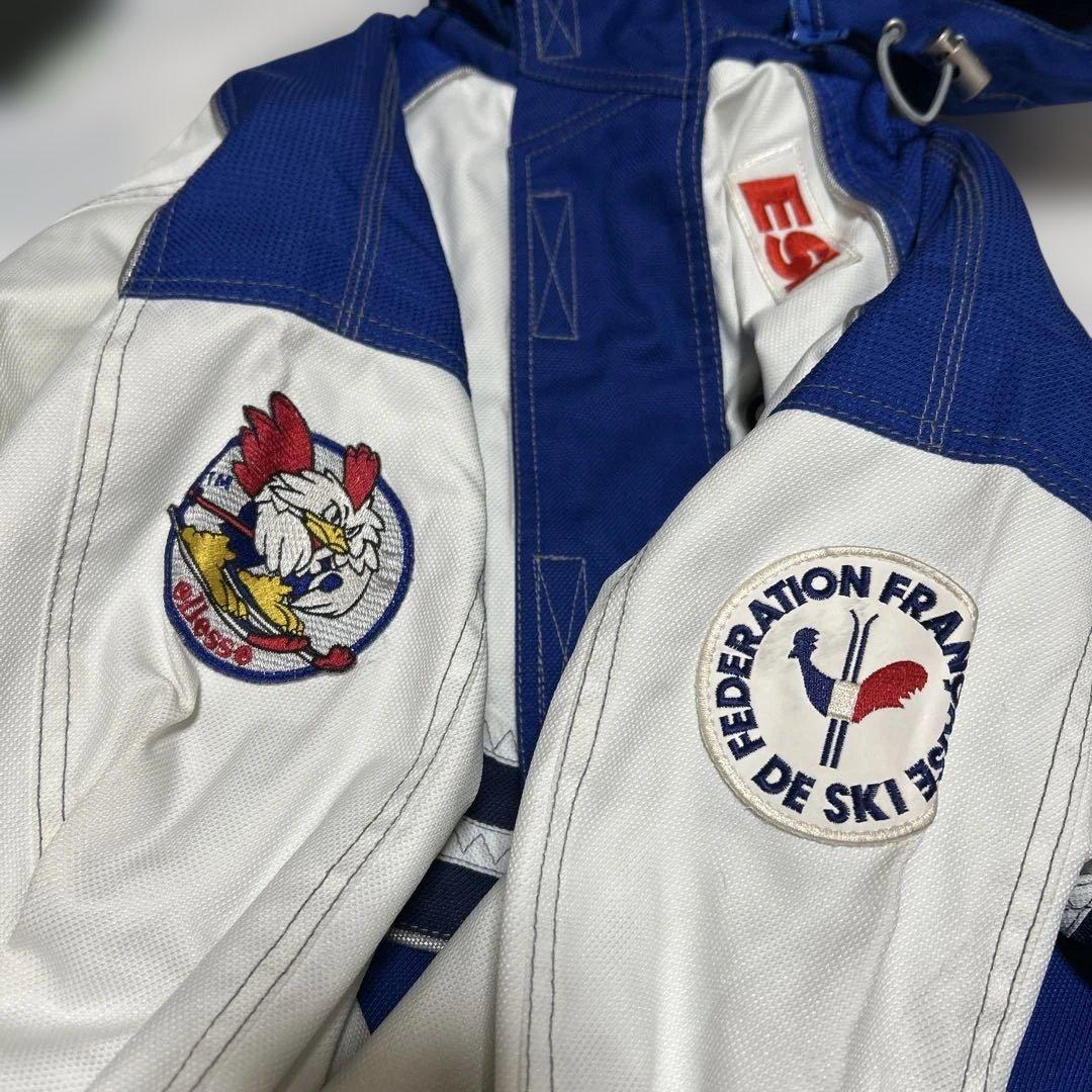 ellesseエレッセ　フランス代表ココリコ　スキーウェア 上下セットM白ブルー
