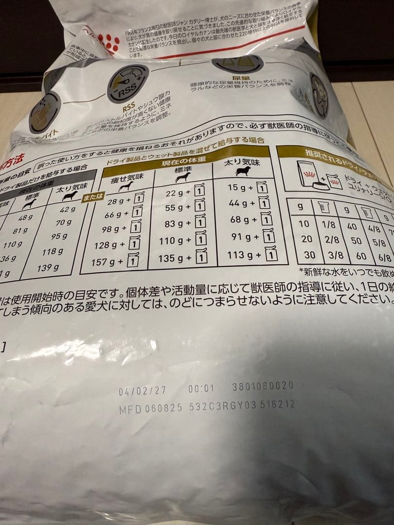 ②ロイヤルカナン 食事療法食 犬用 ユリナリー S/O 小型犬用 S(8kg)