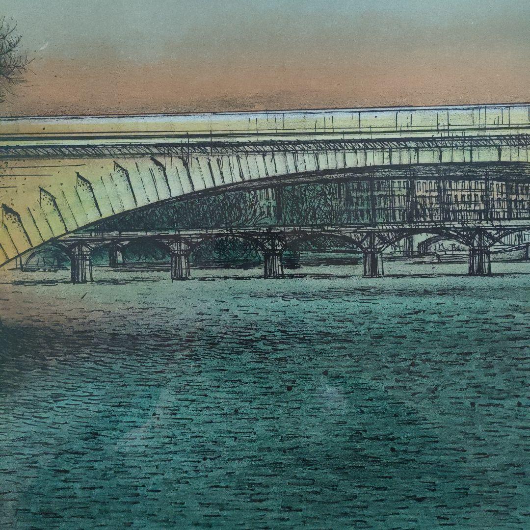 ジャン·カルズーCarzou　オリジナル大判リトグラフ『セーヌ河畔』直筆サイン入