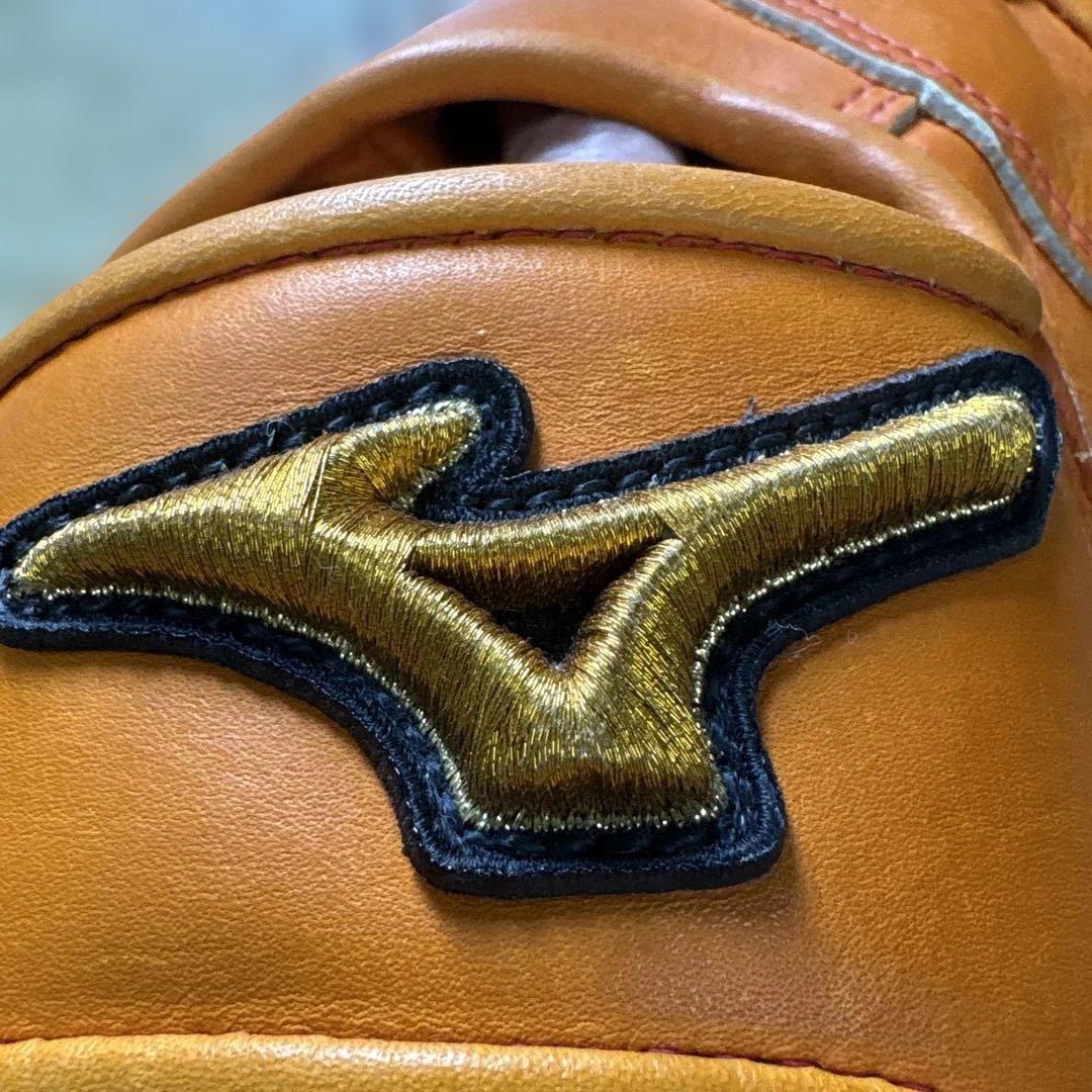 中古品ミズノプロ軟式ファーストミット軟式用野球グローブ 右利き用オレンジ