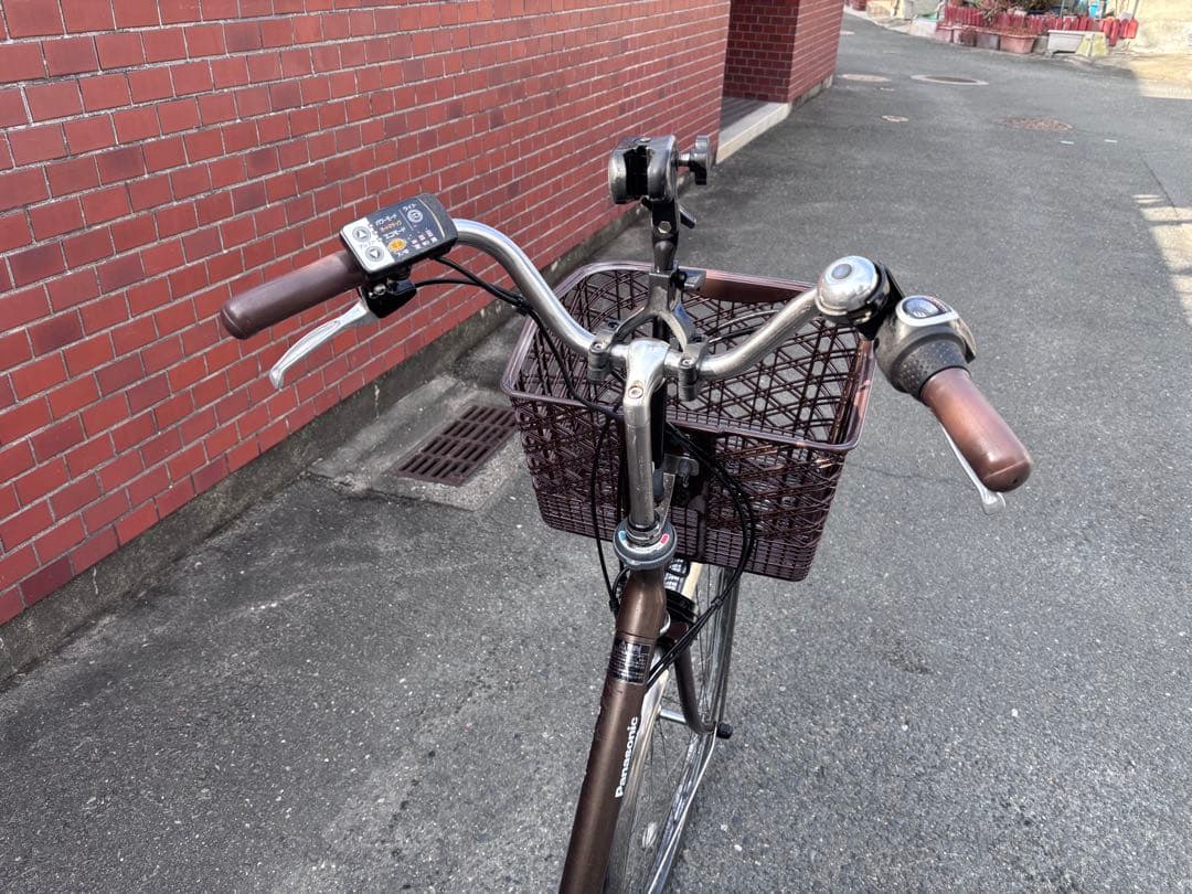 Panasonic電動アシスト自転車 ブラウン 前カゴ付き