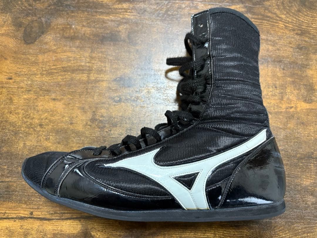 Mizuno ミズノ ボクシングシューズ 黒/白 ハイカット25.5cm
