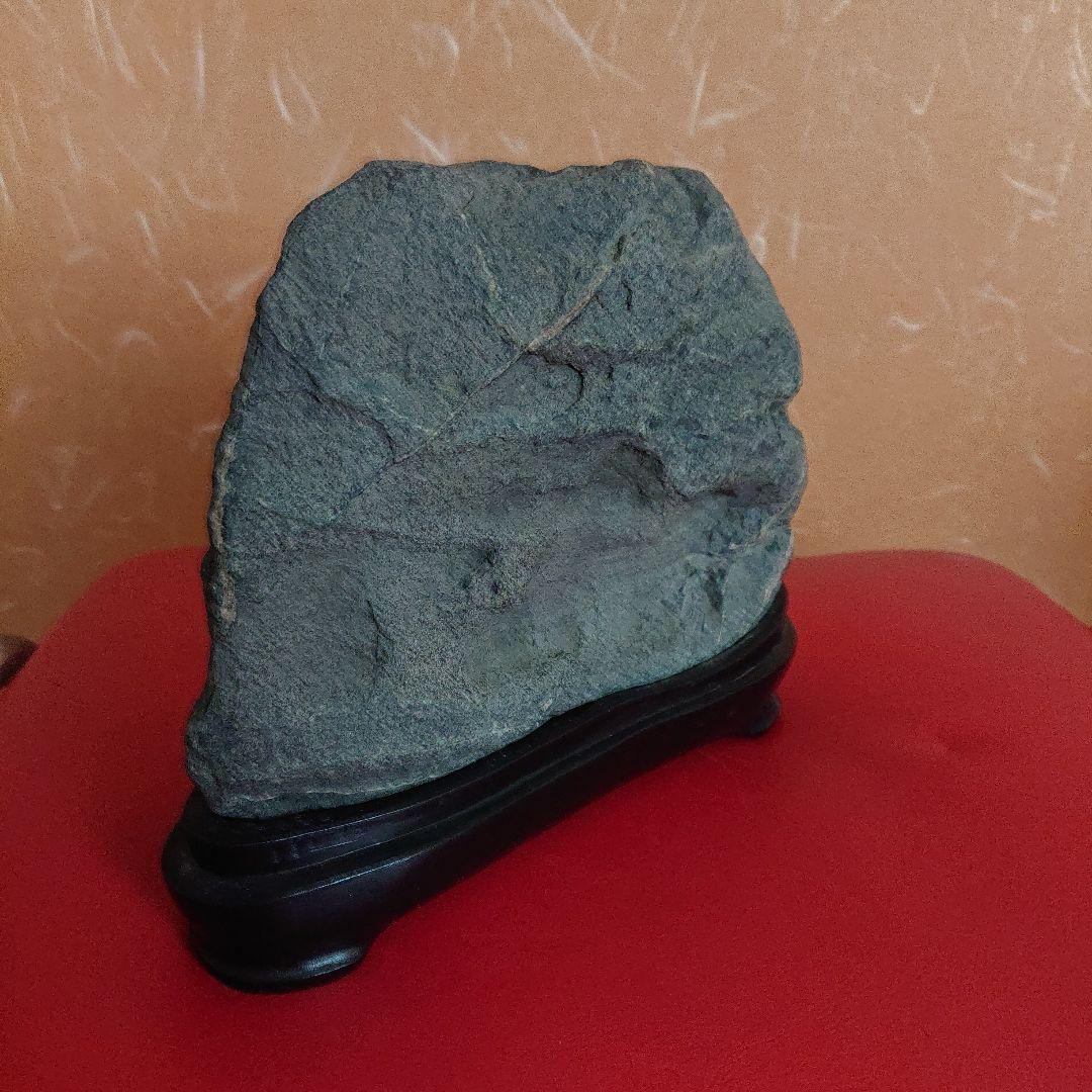 鳥取県 佐治川石 3.4㎏ 天然石 鑑賞石 プロ台座付き