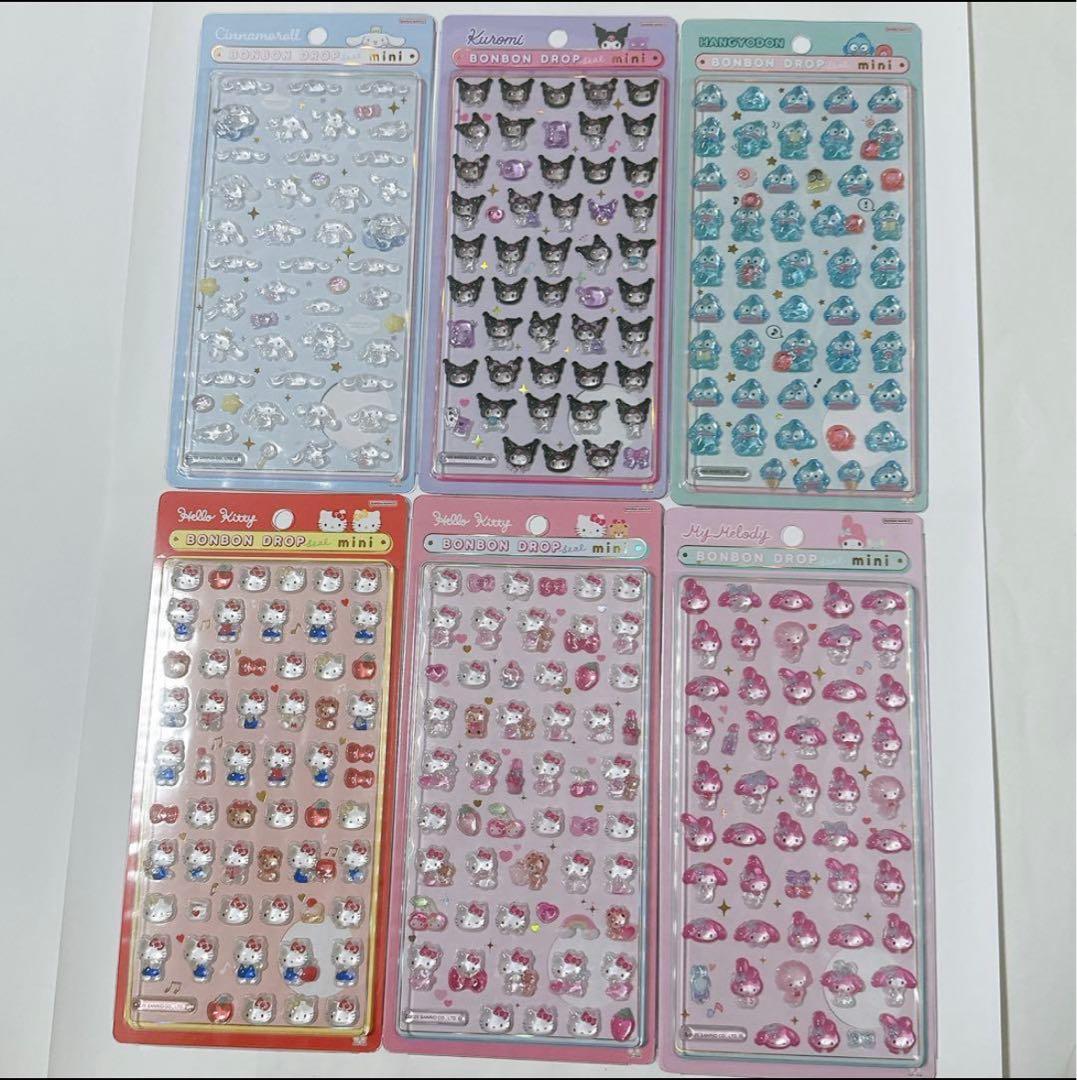 即購入◎国内正規品 ボンボンドロップシール サンリオ ミニ セット6種類★6枚