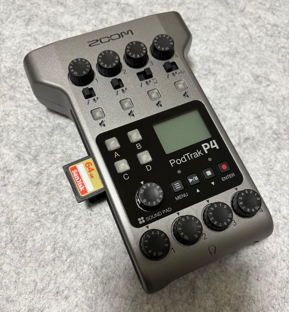 だ*ー様 ZOOM PodTrak P4 オーディオミキサー(SDメモリ付き)