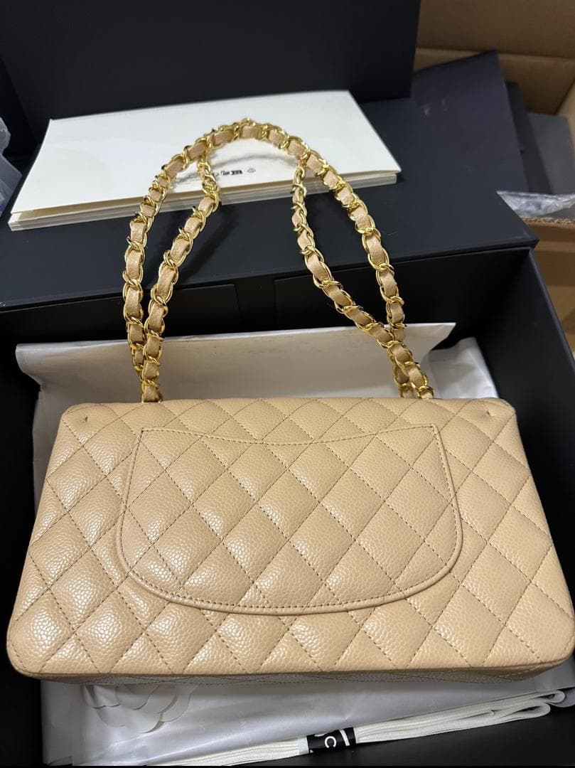 CHANEL チェーンショルダーバッグ キャビアスキン 25