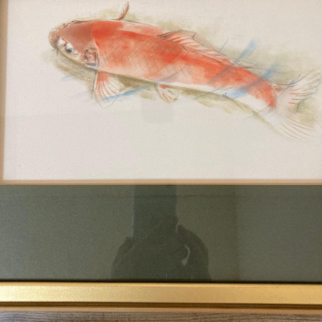 三木文夫　日展画家　鯉　日本画