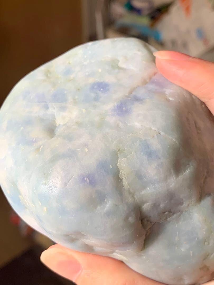 海翡翠　海石　糸魚川ラベンダー翡翠　原石　青紫ひすい　水石　根付　国産鉱物標本