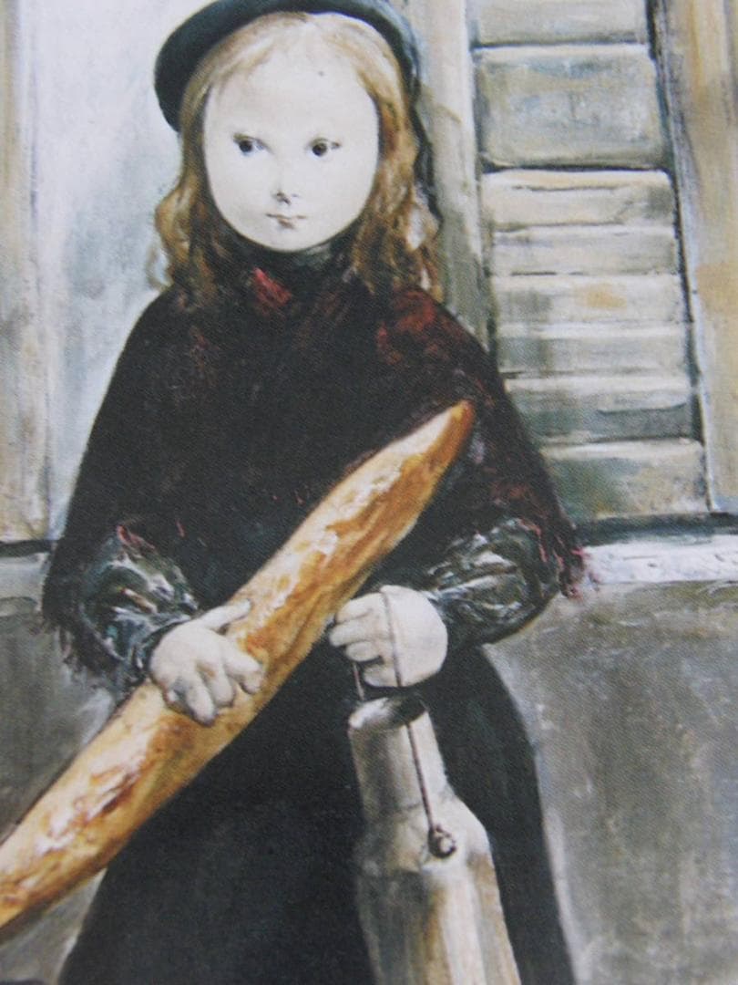 藤田嗣治、「Le Matin」、希少画集の額装画、人気作品