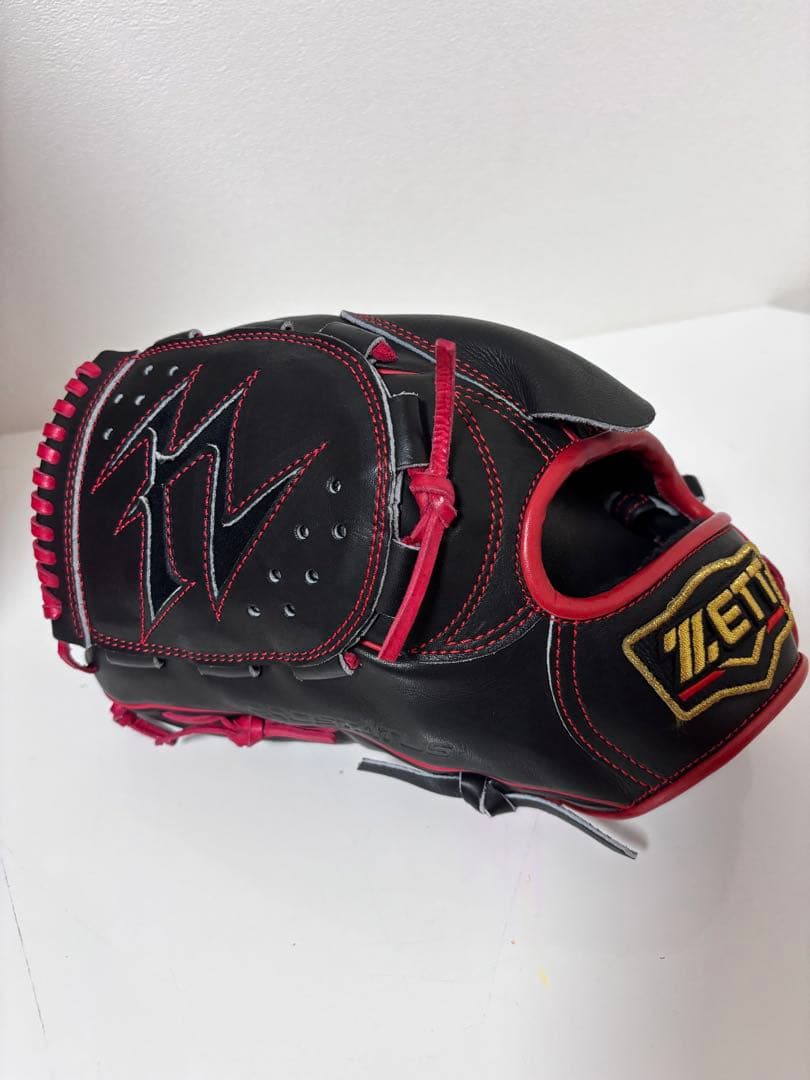 ZETT 軟式グローブ 黒/赤