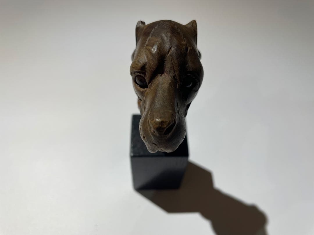 イギリス　アンティーク　ステッキ　柄の部分　犬　ドッグ　ハンドル