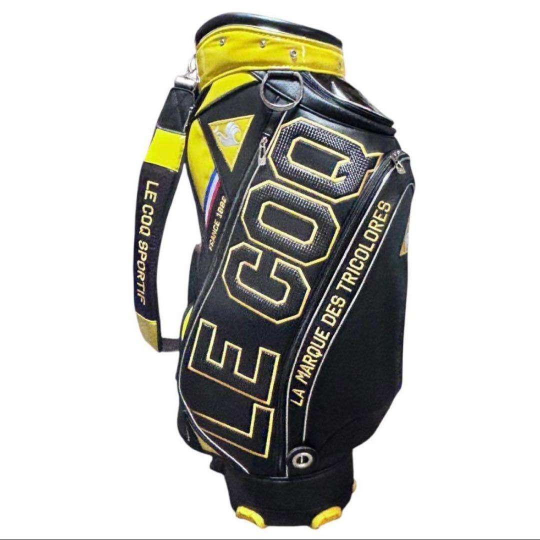 LE COQSPORTIF キャディバッグ イエロ- 9.5型 トリコロール