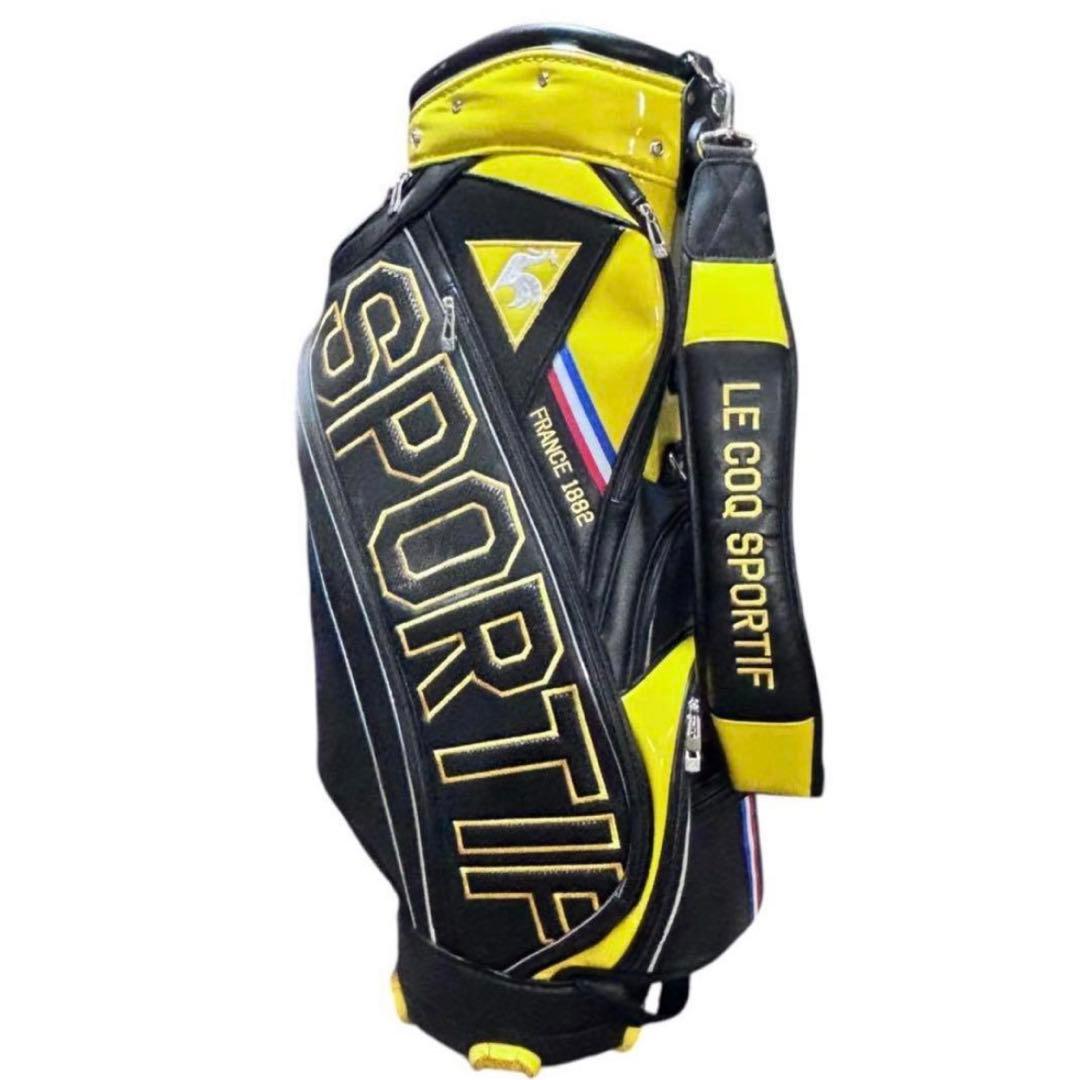 LE COQSPORTIF キャディバッグ イエロ- 9.5型 トリコロール