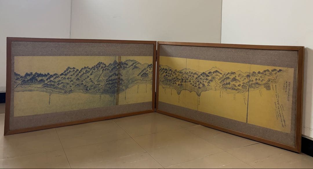 松前藩江差沖口番厳秘図 屏風 蝦夷地 時代物 資料