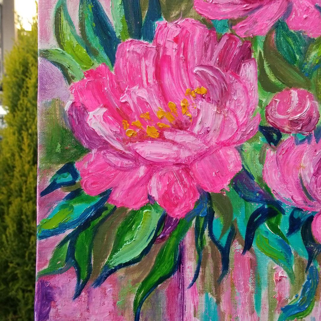 油絵　専用　ももいろのしゃくやく