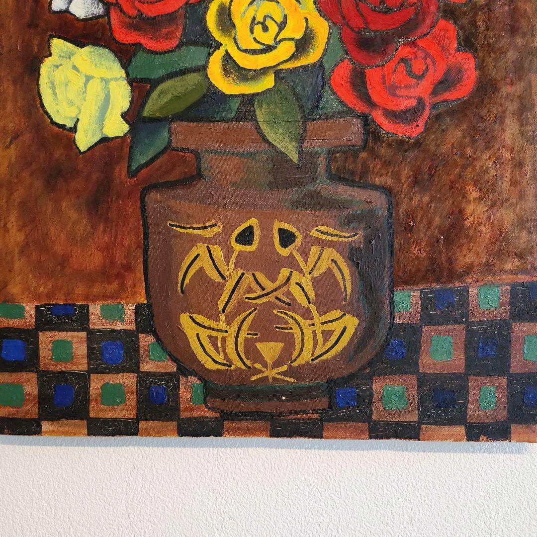 田渕眞兒　油絵　油彩　薔薇シリーズ　花　No.7