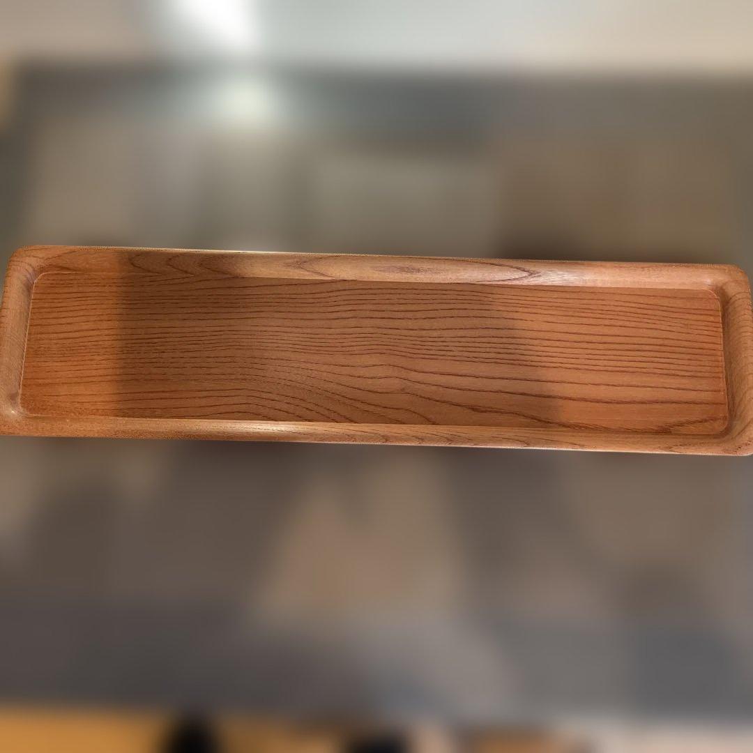 煎茶道具　煎茶盆　一文字盆　欅製