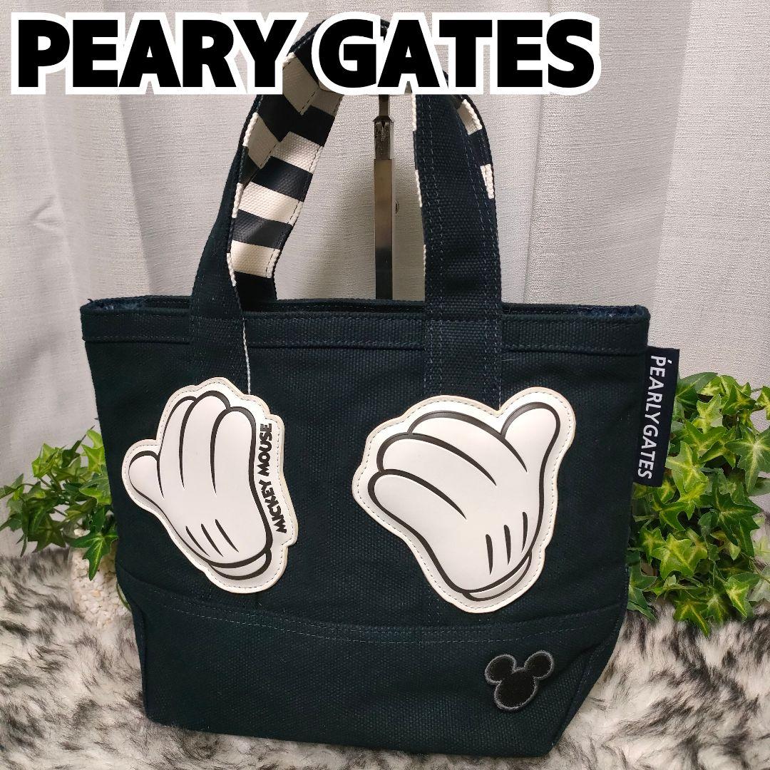 【美品】パーリーゲイツ MickeyMouseコラボ アップリケ カートバッグ紺