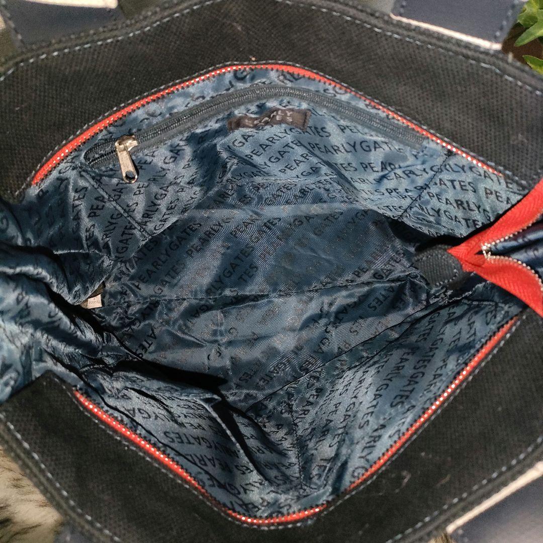 【美品】パーリーゲイツ MickeyMouseコラボ アップリケ カートバッグ紺