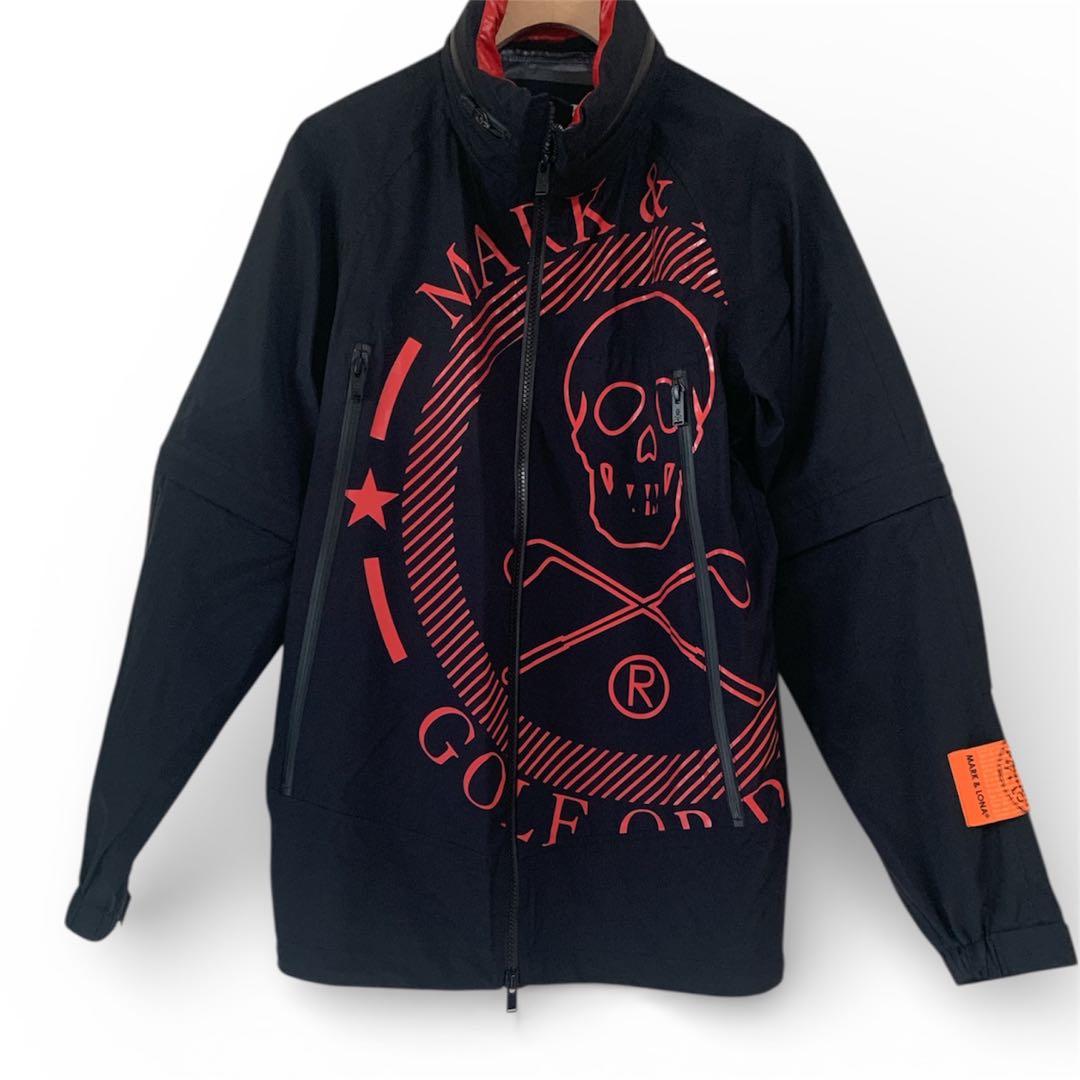 マークアンドロナ　komatsu レインウェア ブラック/レッド　ブルゾン