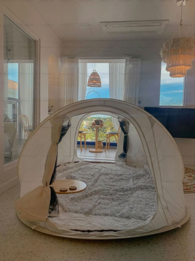 <希少>ミューズ ワンタッチ ポップアップテント E アイボリー