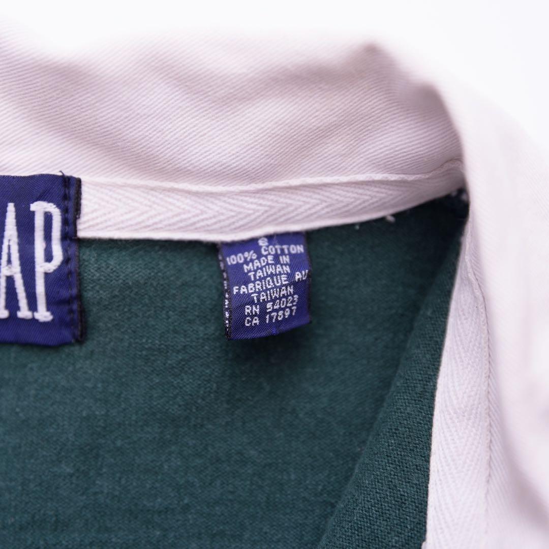 90s オールド GAP ラガーシャツ ボーダー マルチカラー 紺 古着 XL