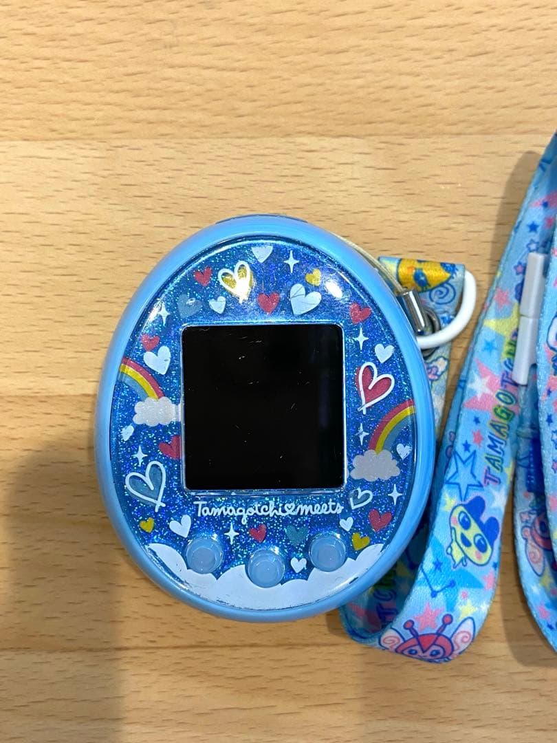 【動作確認済み】たまごっちみーつ ブルー ハート柄 説明書付きBANDAI