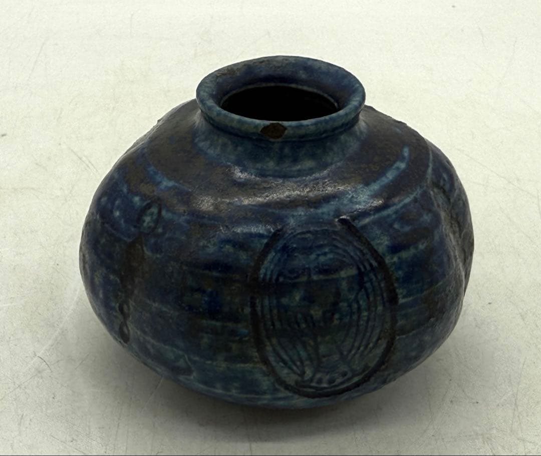 時代　瑠璃釉　小壺　送料込み251029