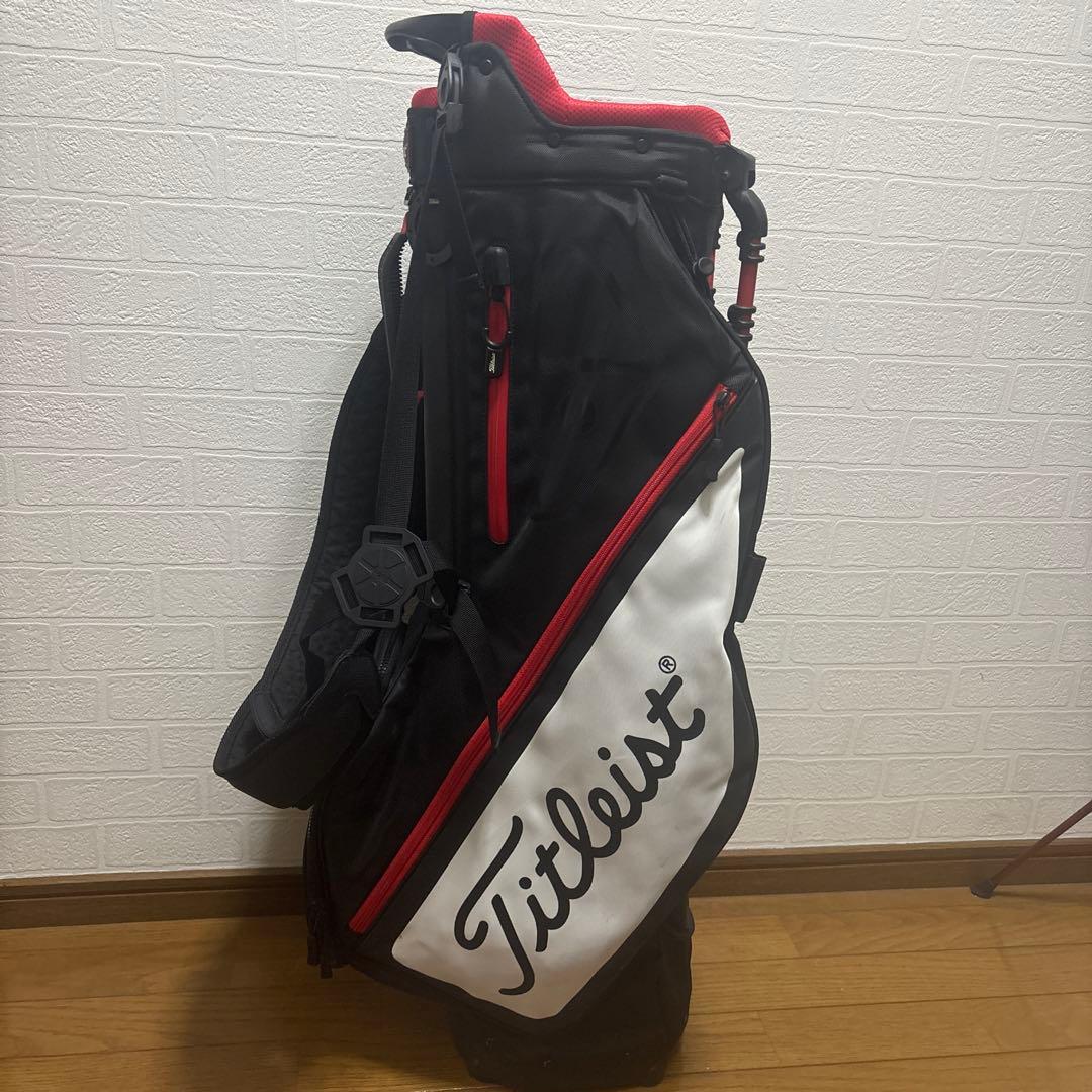 ⭐︎ブルースカイ　タイトリスト　 スタンドキャディバッグ 黒/赤