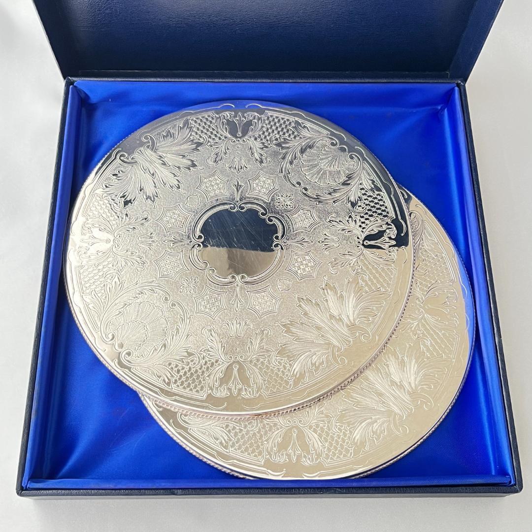 【英国】ビクトリアンのプレースマット 2枚組 22cm 大判 専用ケース