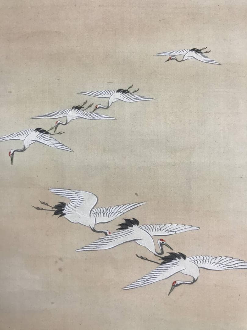 真作/長谷川玉峰/松梅鶴亀図/双幅/祝掛軸/正月掛軸/掛軸☆宝船☆AH-508