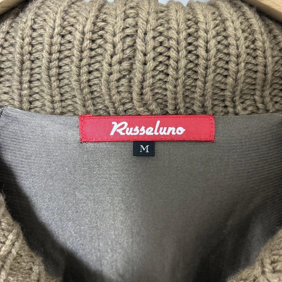 ラッセルノ スカル柄 ショールカラー ニット M ゴルフウェア