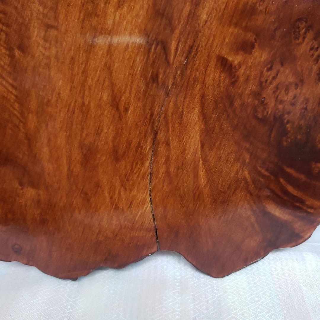 蔵出し特価　玉杢花台　花梨こぶ木製テーブル 自然な形状 光沢仕上げ