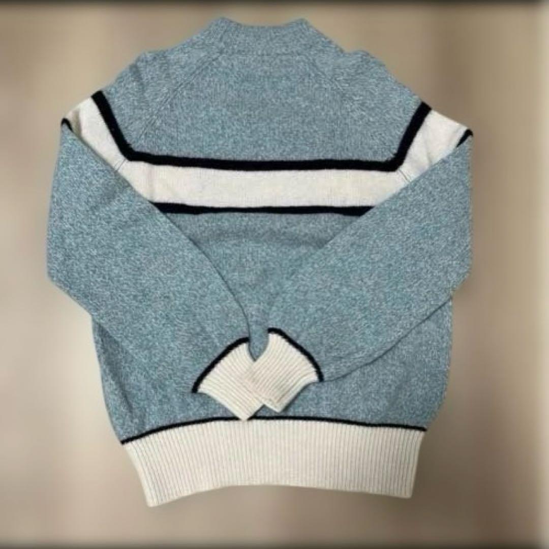 良品 JUN&ROPE フロントロゴパフスリーブ長袖プルオーバー ニット