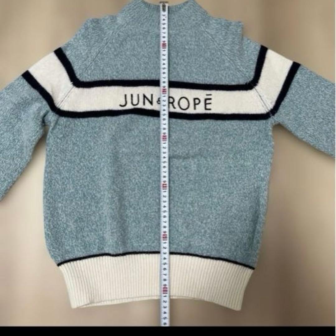 良品 JUN&ROPE フロントロゴパフスリーブ長袖プルオーバー ニット