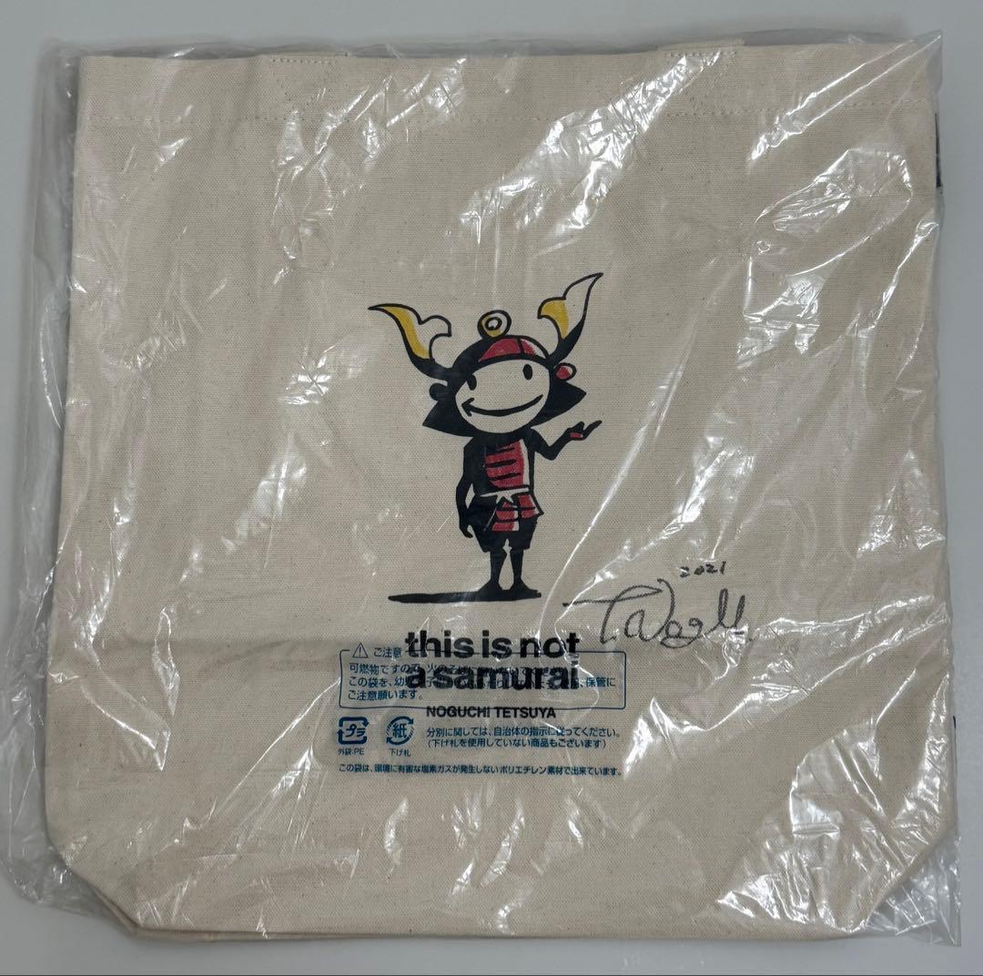 野口哲哉 作家直筆サイン直筆彩色入り トートバッグ 野口哲哉展 SAMURAI